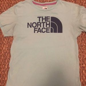 North Face Girls Large 14/16 Short Sleeve Tee Blue